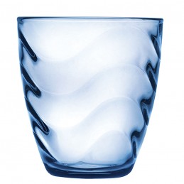 VASO VIDRIO WAVE  AZUL 28...