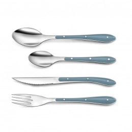 CUBIERTOS INOX.+PP AZUL 24...