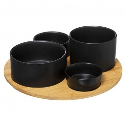 SET APERITIVO 5 PZAS. NEGRO...