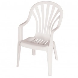 Sillon monoblock Alto. Blanco.