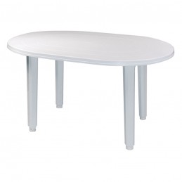Mesa Oval 130 x 90 cm. Blanco.