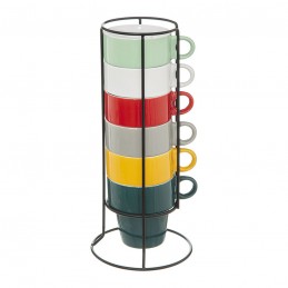 MUG COLORES 6 UN. C/SOPORTE...