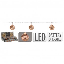 Iluminacion 10 bolas led cobre