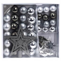 Set 45 adornos arbol grafito