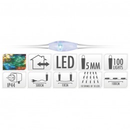 ALAMBRE COLOR PLATA 100 LED...